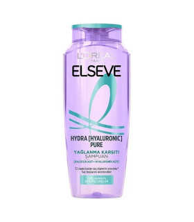 شامپو لورال Loreal موهای چرب مدل Hydra Hyaluronic Pure حجم 300 میل Elseve