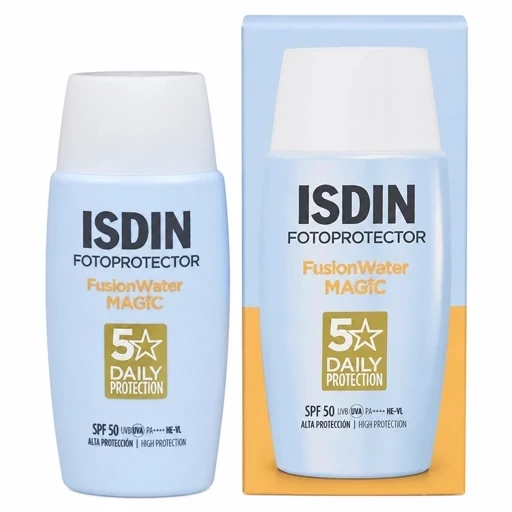 ضد آفتاب ایزدین Fusion Water MAGIC SPF 50  مناسب انواع پوست حجم 50 میلی‌ لیتر